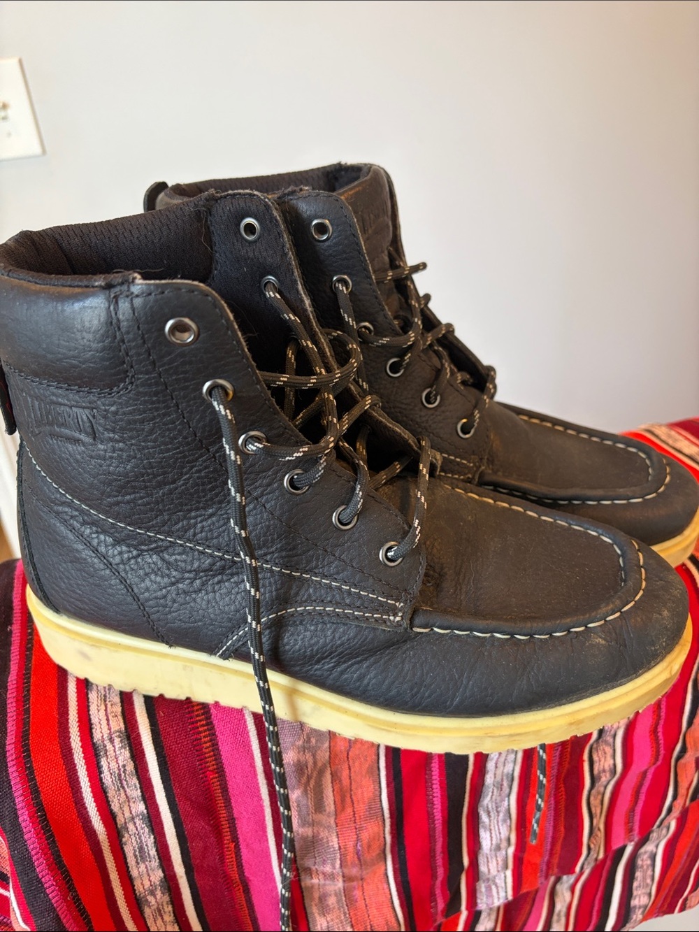 Men's Black Leather Liberty Work Boots